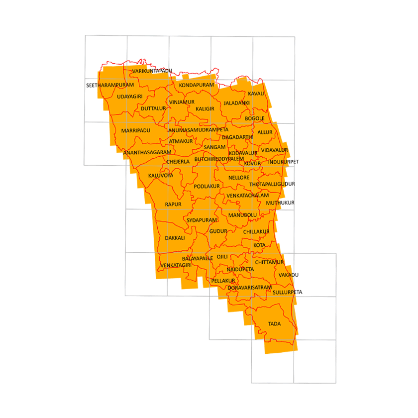 Storm surge inundation map for cyclone with wind speed 